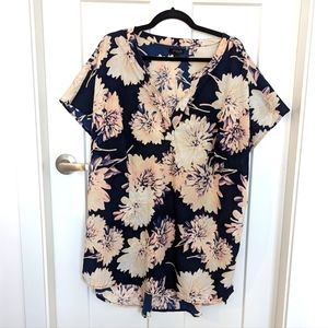 3/$15 Blue Floral Blouse